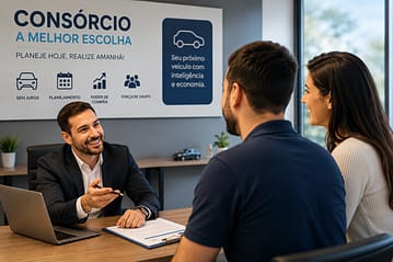 Tabela comparativa entre consórcio de veículos e financiamento bancário